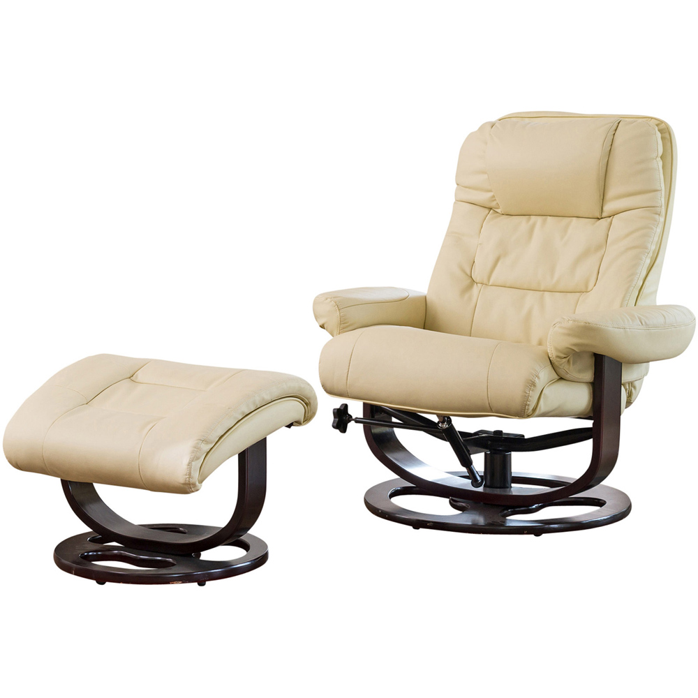 Artemis Home Burdell Cream Swivel Recliner Chair with Footstool Image 2