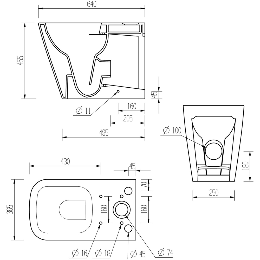 Bathstore Blanca Close Coupled Comfort Height WC and Soft Close Seat with Dual Flush Image 5