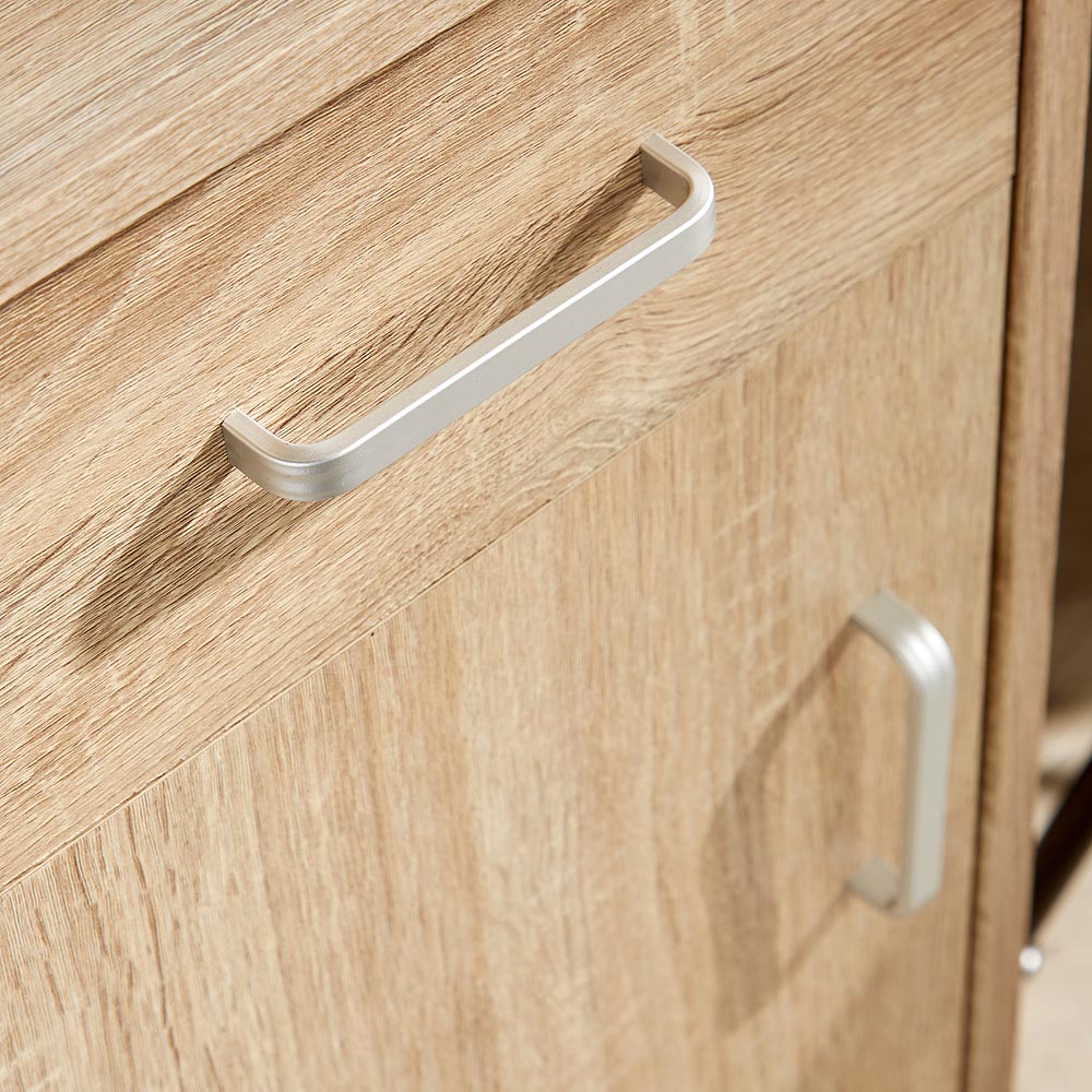 Home Source Tyler Computer Desk with Storage Cupboard Oak Image 5