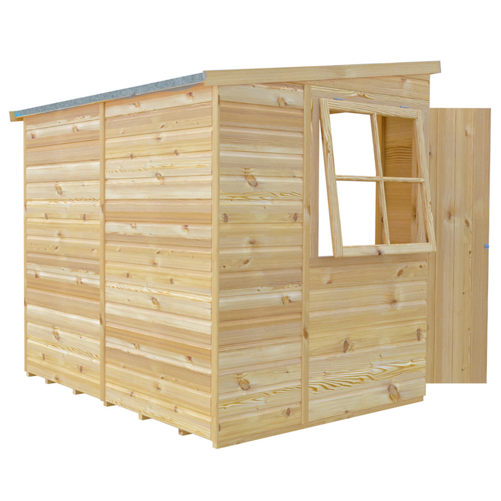 Shire GB Pent 7 x 5ft Shiplap Double Door Garden Shed Image 3