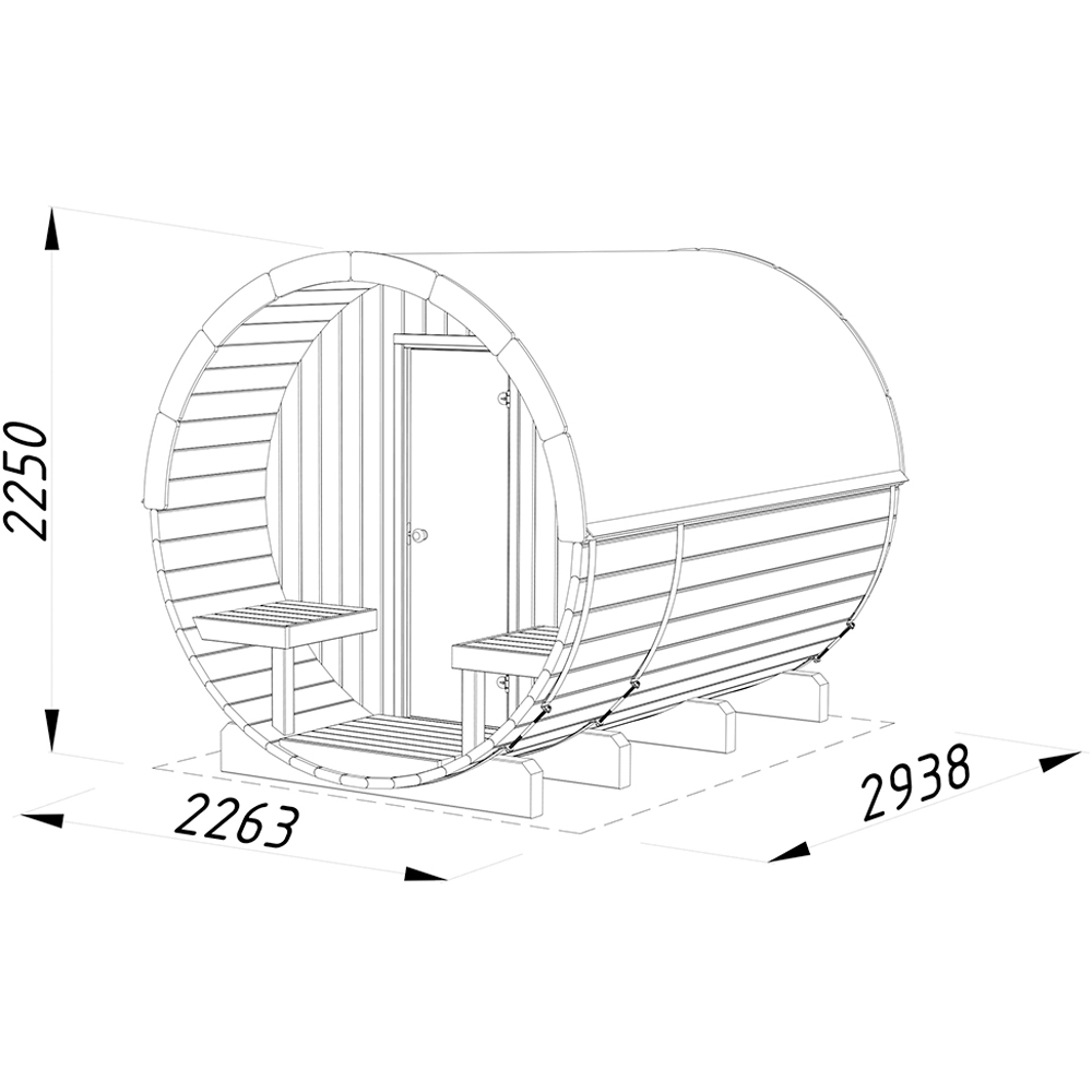 Palmako Anita 7.2 x 9.5ft Outdoor Barrel Wooden Sauna Image 9