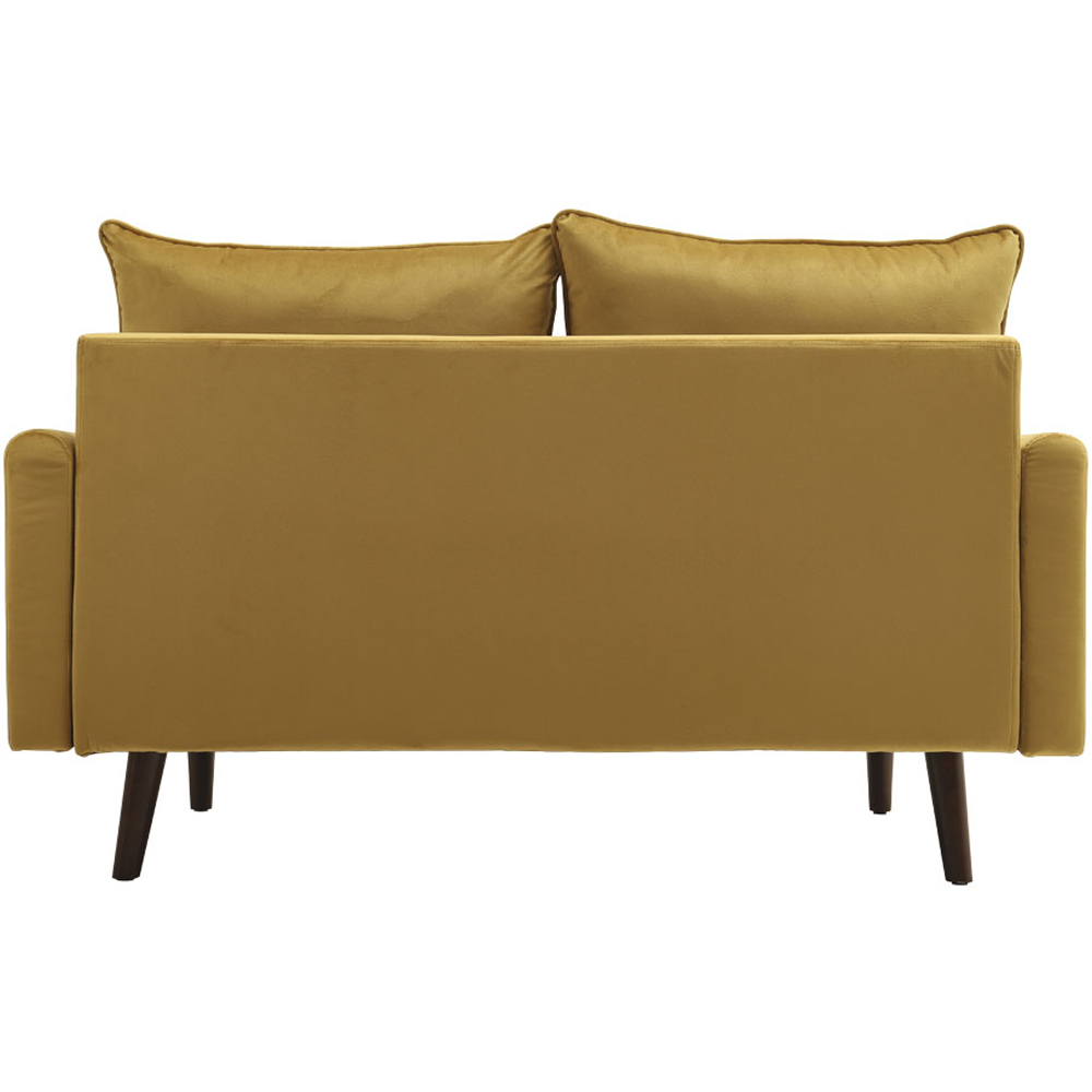 Living and Home 2 Seater Golden Velvet Upholstered Sofa Image 3