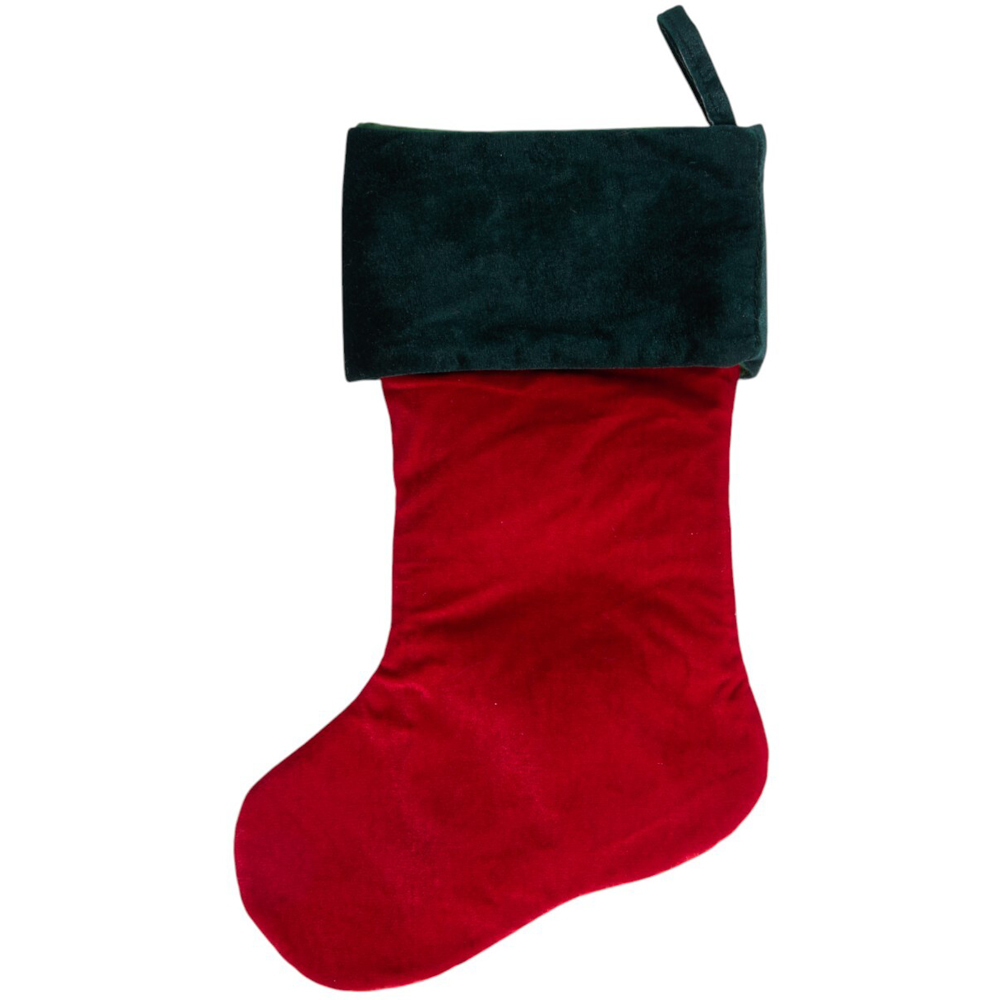 Traditional Wreath StockingRed and Green Image 3