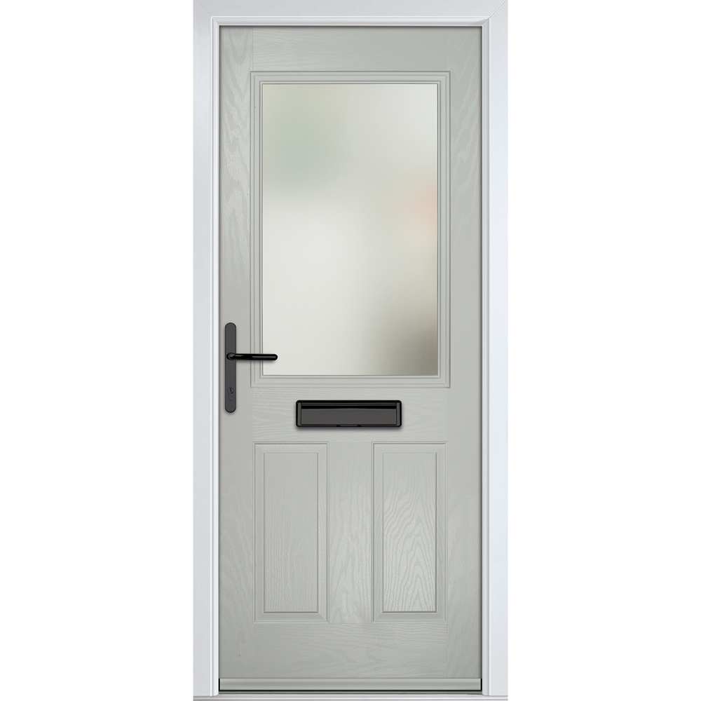 Crystal-Direct Lytham Agate Grey GRP Clear Glass Right Hand Open Front Door 2090 x 920mm Image 1