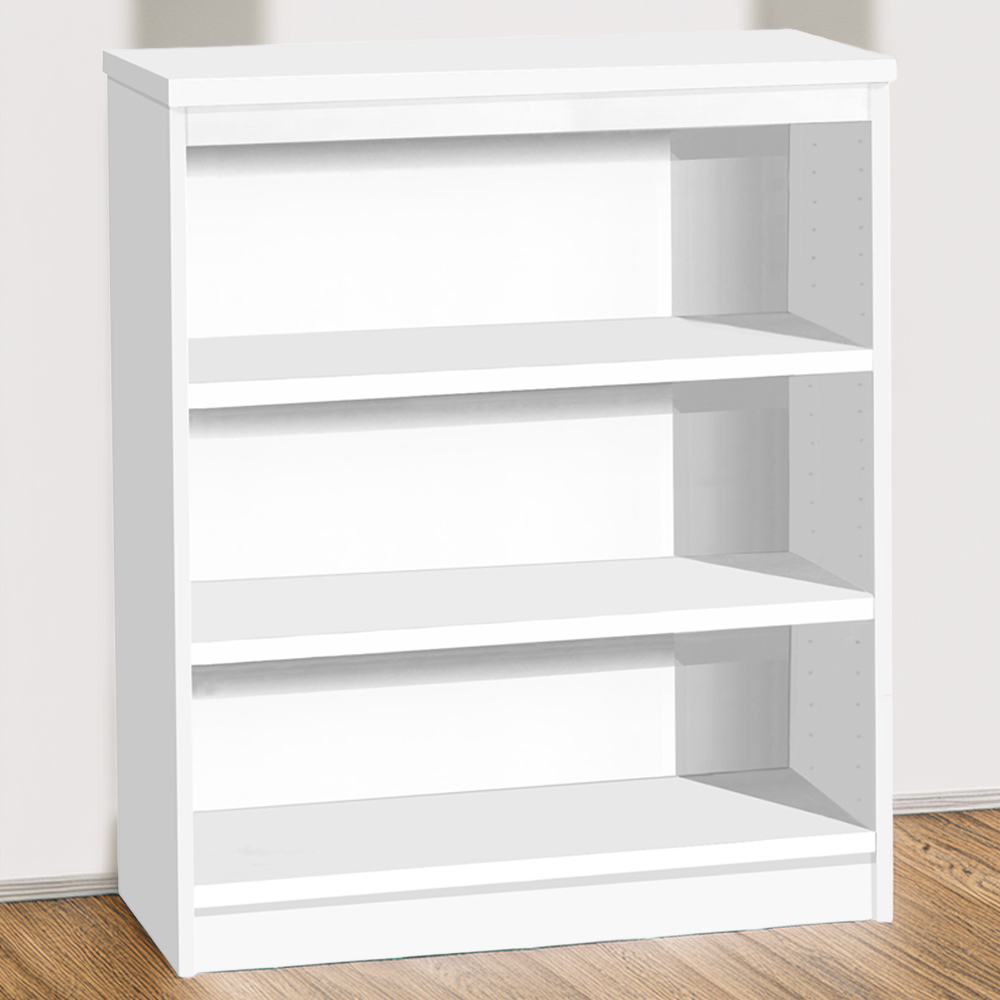 R White Cabinets 3 Shelf White Mid Height Bookcase Image 1