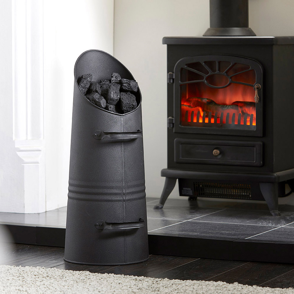 Inglenook Fireside Matte Black Metal Hod Image 2