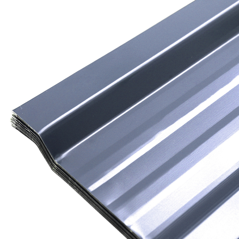 Living and Home 12 Piece Charcoal Black Premium Galvanized Steel Corrugated Roof Panels Image 5
