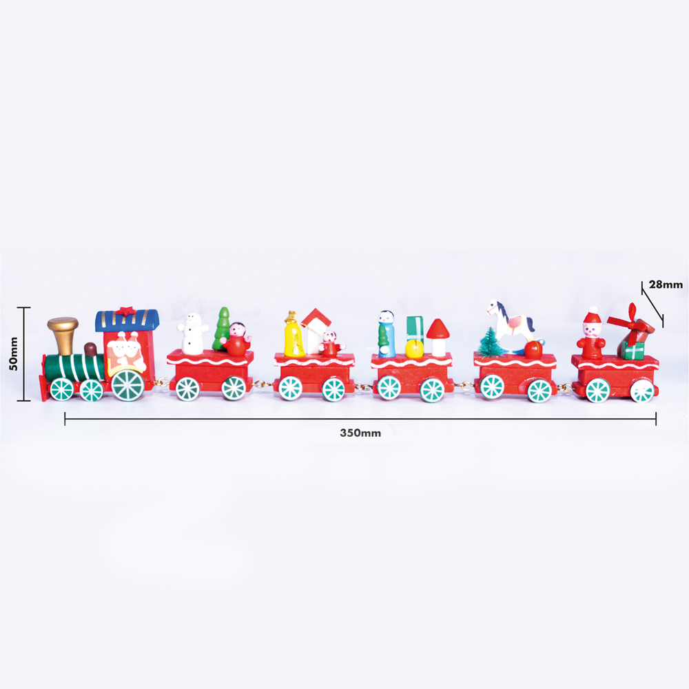 St Helens Wooden Christmas Train Set Display 35cm Image 4
