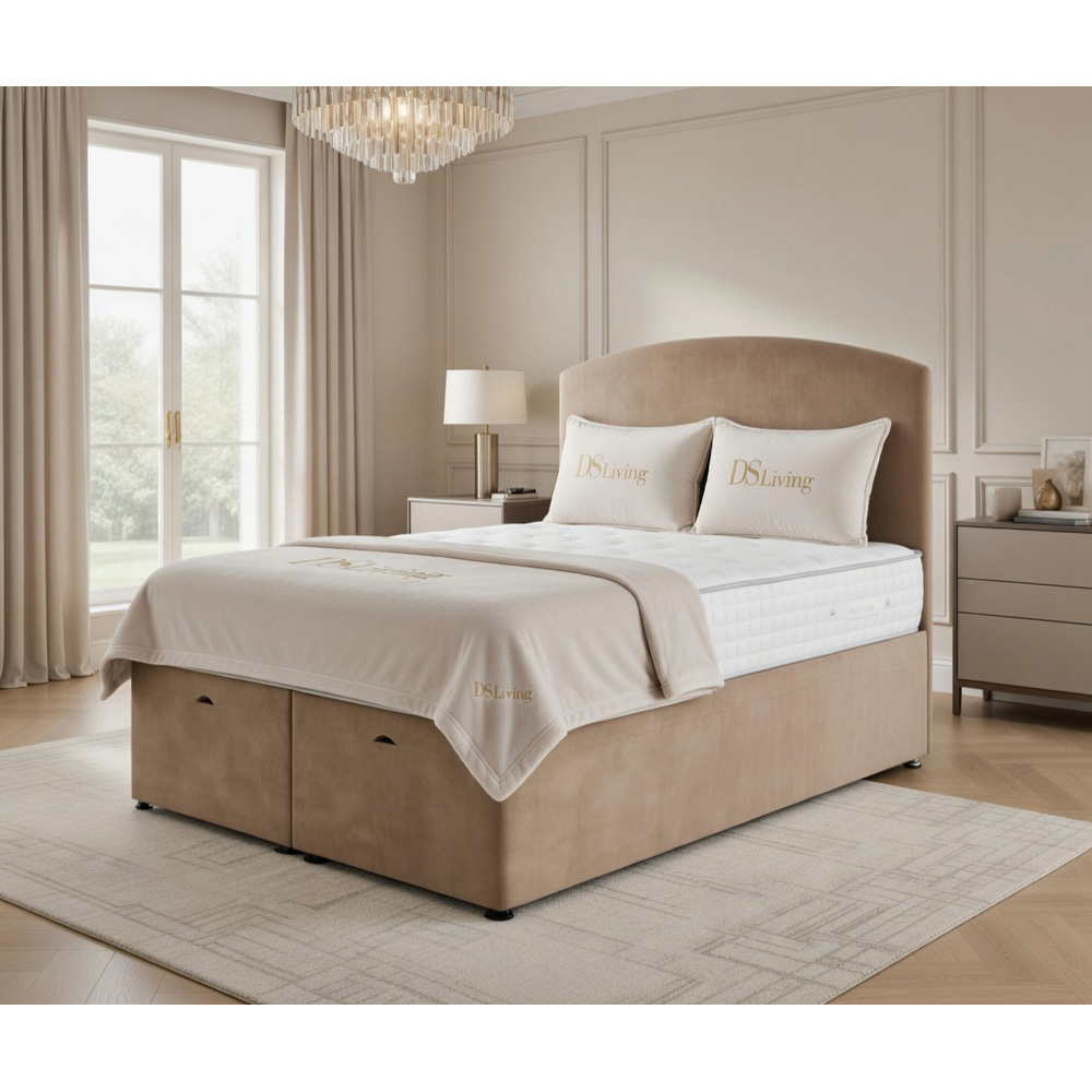 DS Living Opulence Super King Size Mink Velvet Upholstered Ottoman Bed Image 4