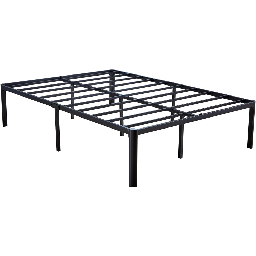 Home Source Podium Small Double Black Metal Platform Bed Frame Image 2