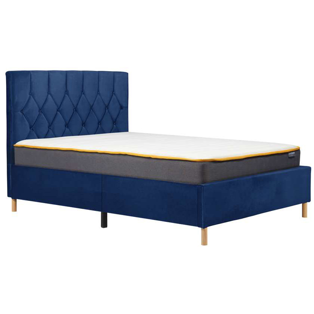Loxley King Size Blue Fabric Bed Image 3