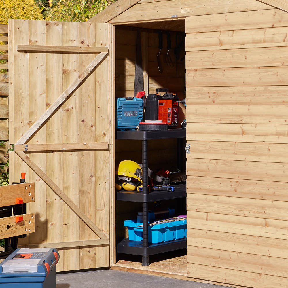 Rowlinson 8 x 6ft Shiplap Apex Shed with Window Image 3
