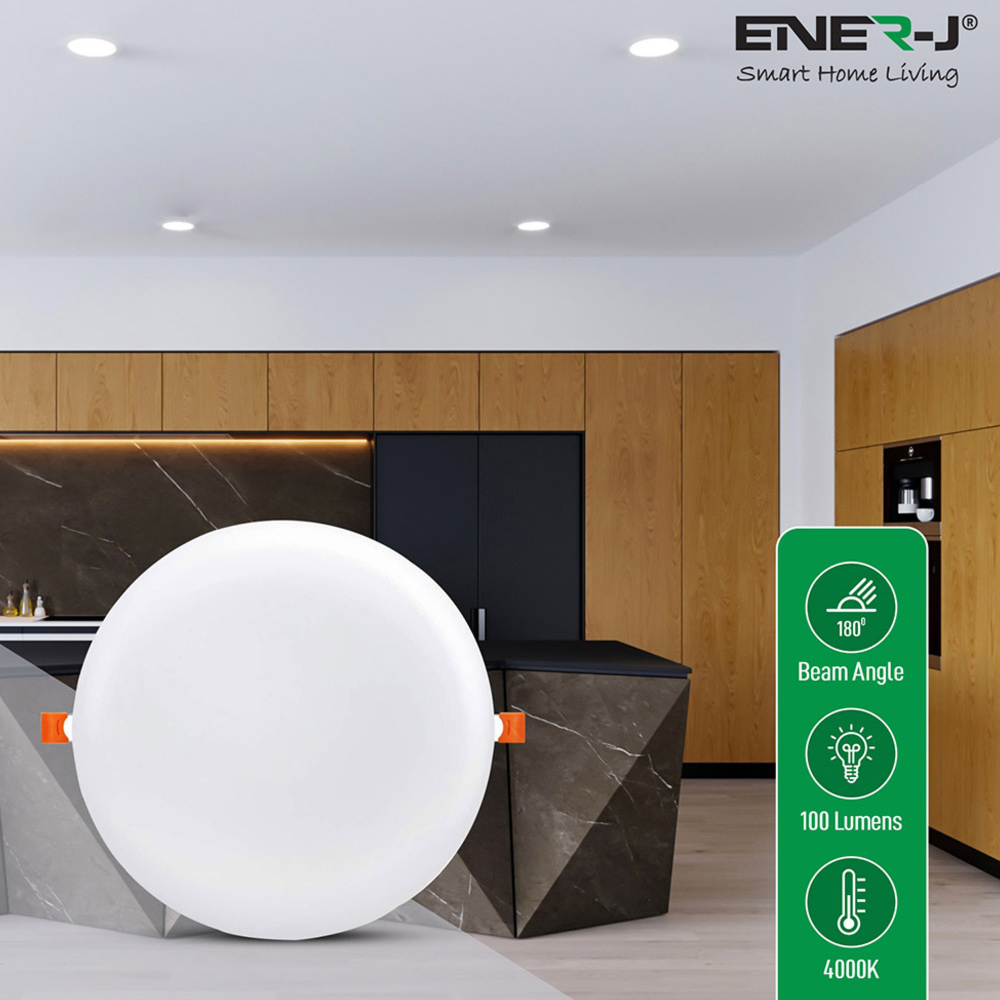 ENER-J 24W 4000K Round Frameless LED Panel Downlight 4 Pack Image 6