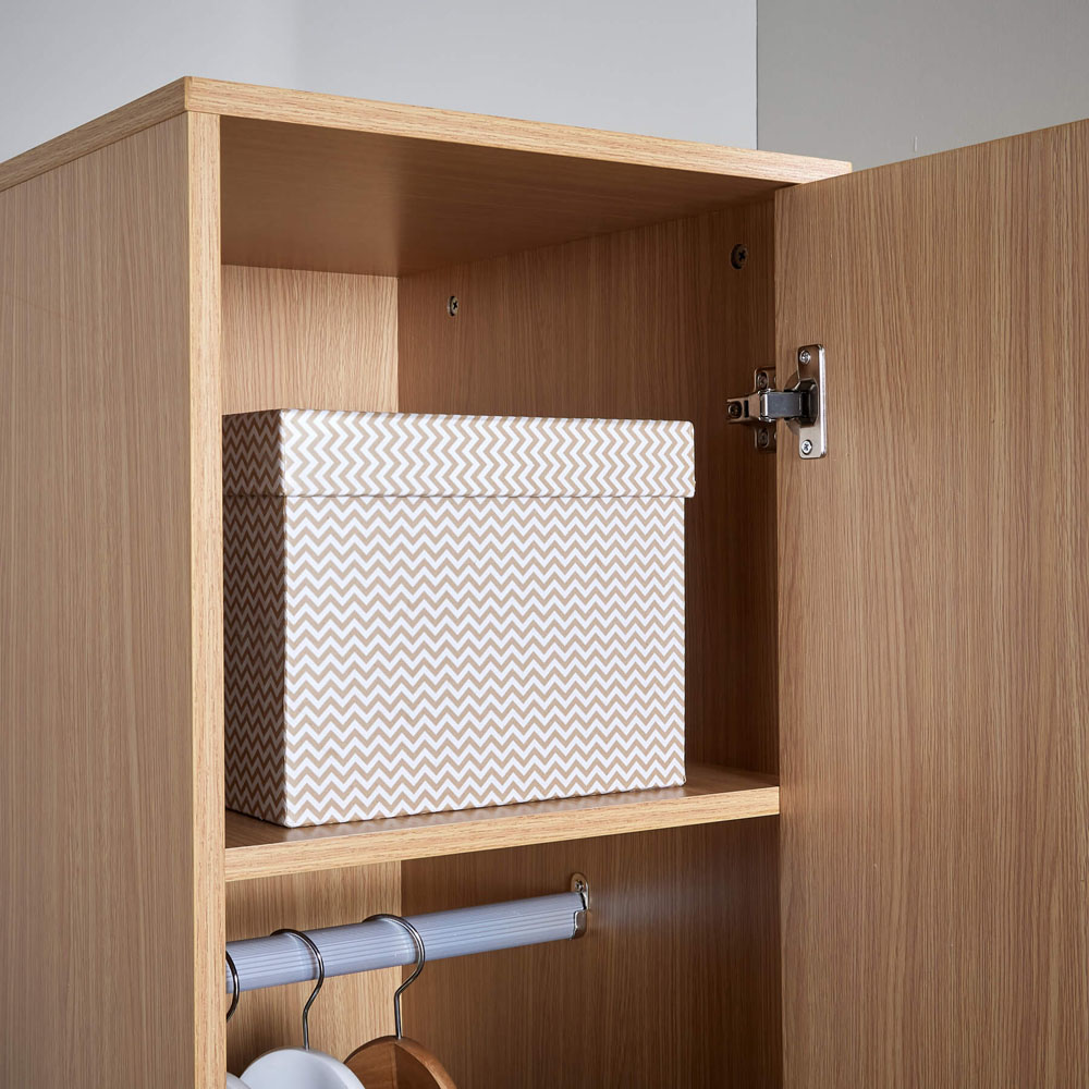 Home Source Phoenix Single Door Oak Wardrobe Image 4