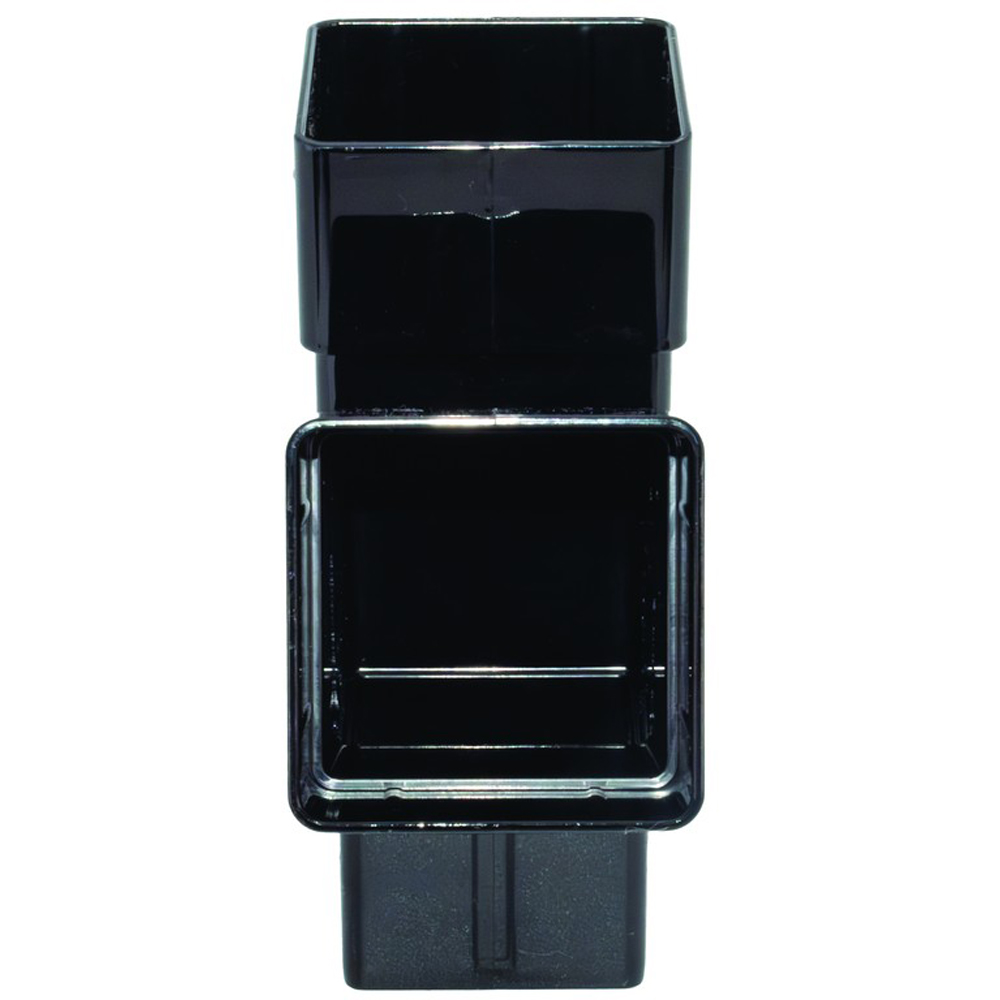 FloPlast Square 112 Degree Downpipe Branch Black 65mm Image 2