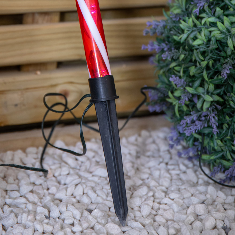 Samuel Alexander 63 White LED Red and White Candy Pop Christmas Path Light Image 6