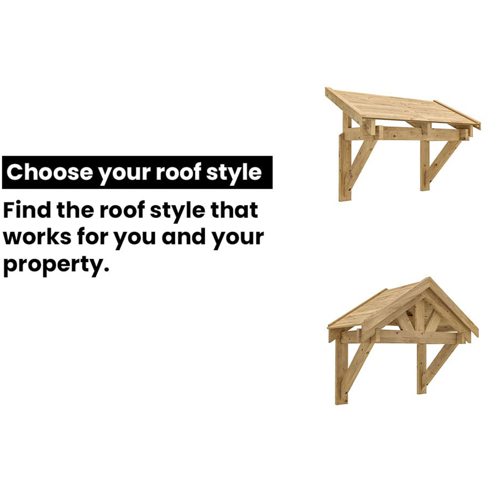 Dunster House Thunderdam 1.6 x 0.8m Brown Porch Canopy with Roof Shingles Image 8