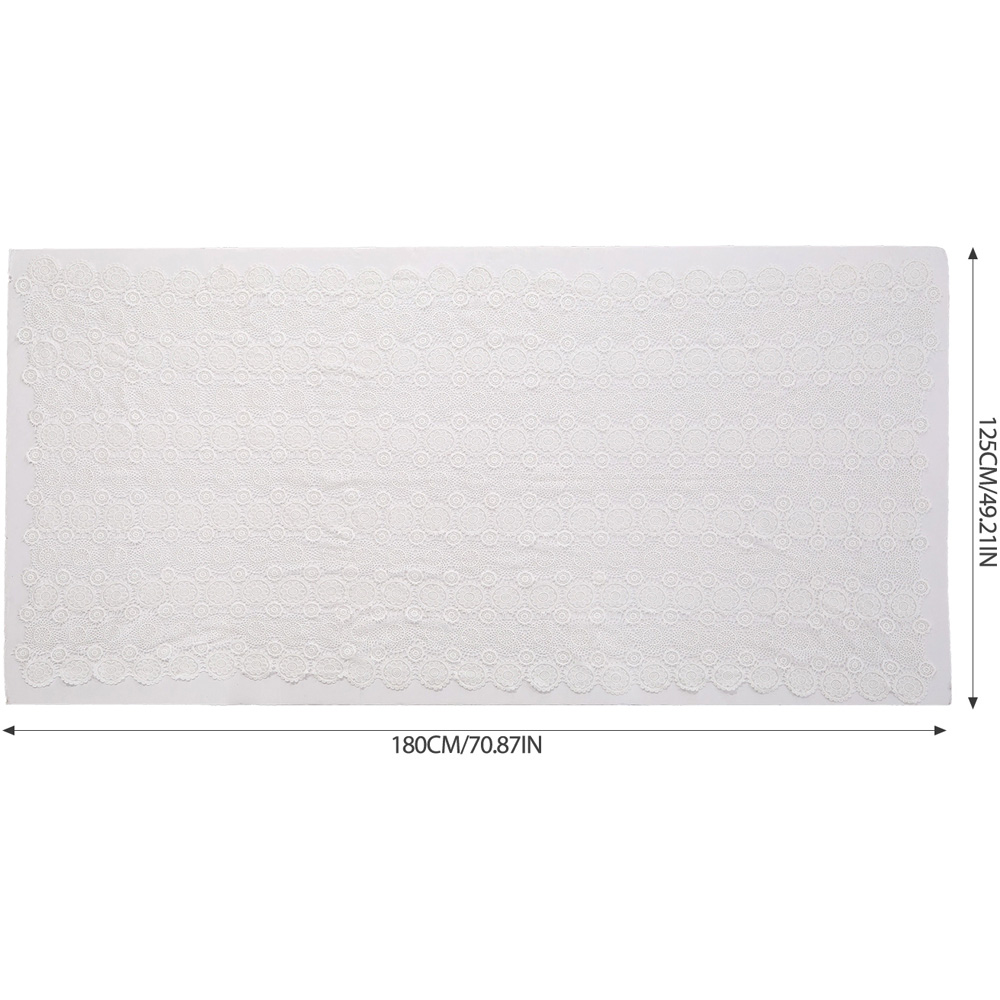 Living and Home White Polyester Floral Embroidered Tablecloth 180 x 125cm Image 8