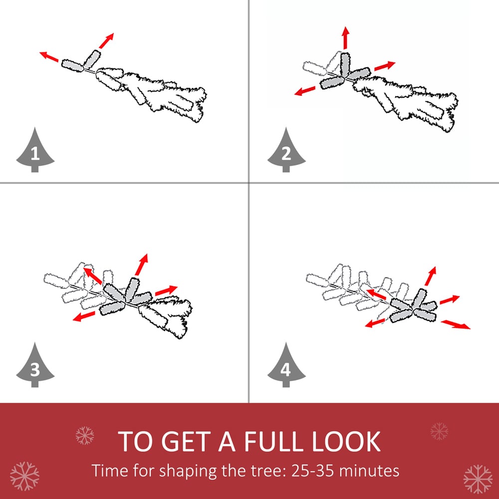 Everglow Automatic Open Green Snow Flocked Artificial Christmas Tree with Pine Cones 6ft Image 5