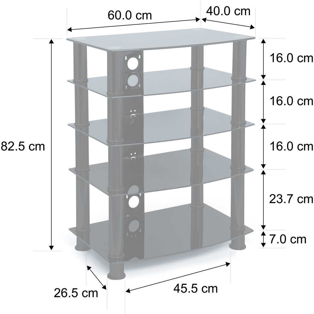 Centurion Supports Galago 5 Shelf White and Silver Multimedia Unit Image 7