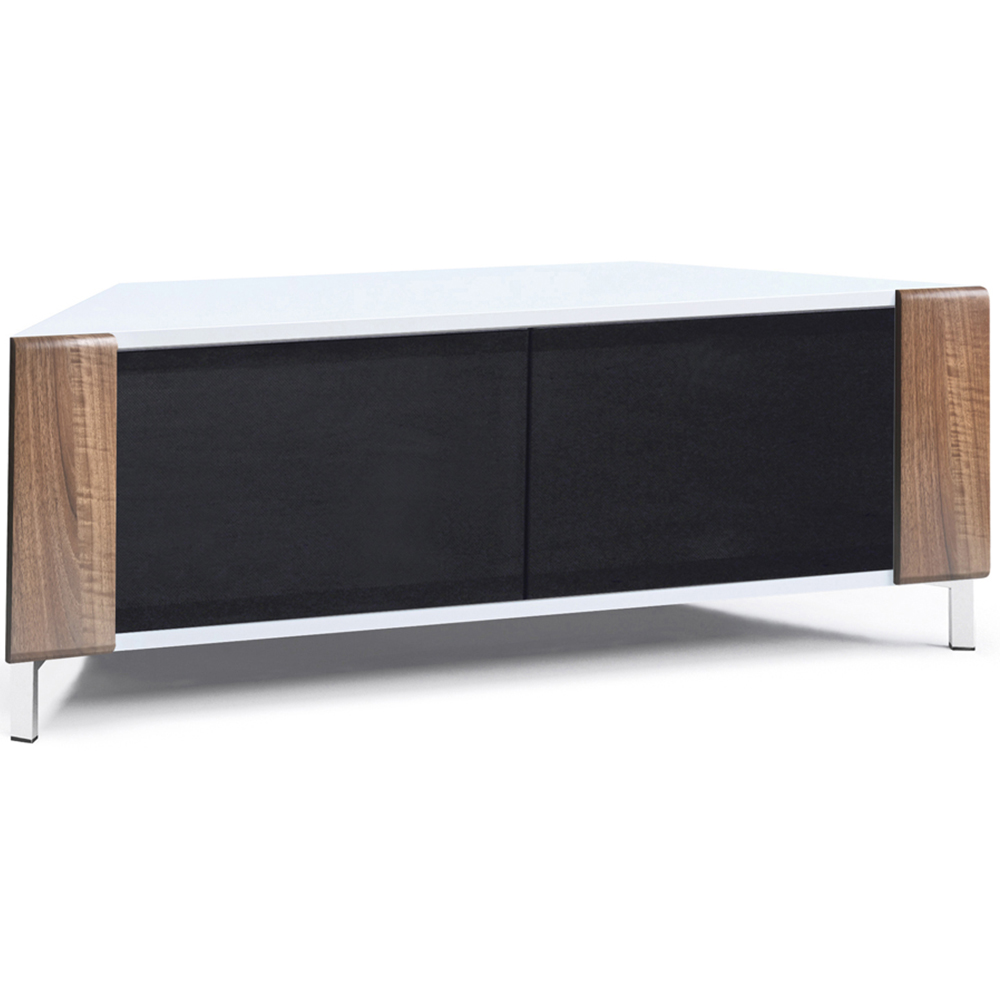 MDA Designs Corvus 2 Door White Walnut and Black TV Cabinet Image 2