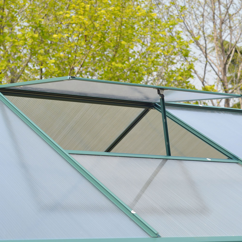 Living and Home Aluminium Frame 6 x 10ft Greenhouse with Base Image 6