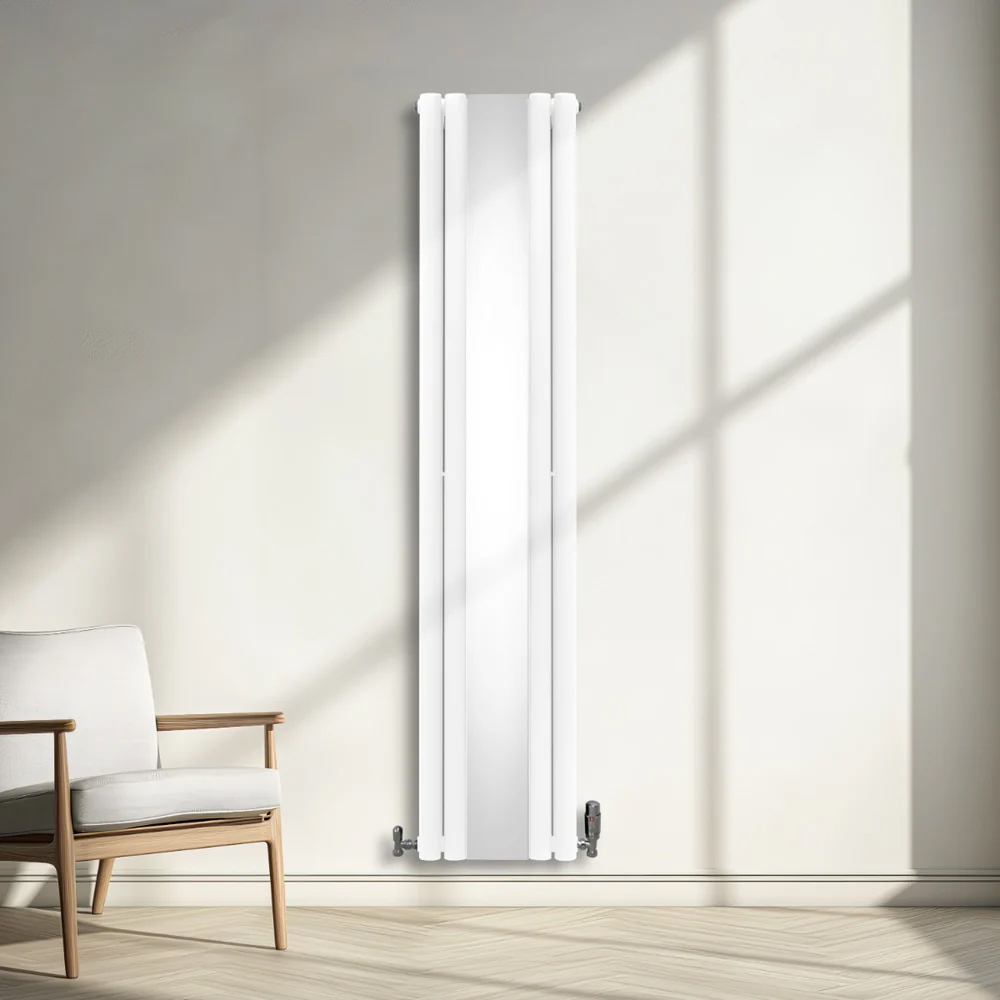 Monster Shop 3340 BTU White Oval Mirror Radiator 1800 x 380mm Image 2