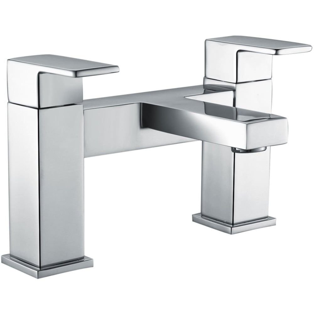 Nes Home Brayton Chrome Square Bath Filler Mixer Tap Image 1