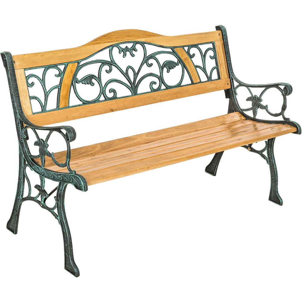 tectake Kathi 2 Seater Brown Garden Bench Image 2