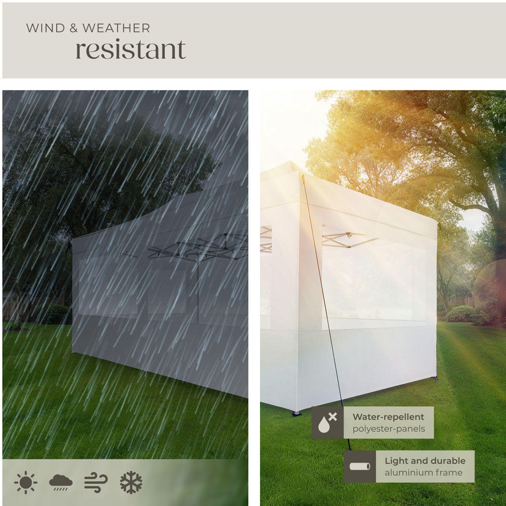 tectake Viola 6 x 3m White Scissor Frame Gazebo with 4 Side Panels Image 7