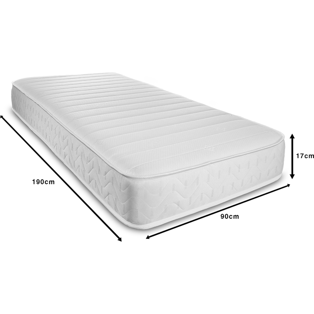 Starlight Beds Single White Straight Line Hybrid Memory Foam Spring Mattress Image 4