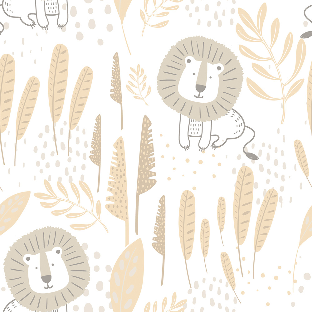 Hoopla Walls Peekaboo Happy Lion Honey Mallow Wallpaper Image 1