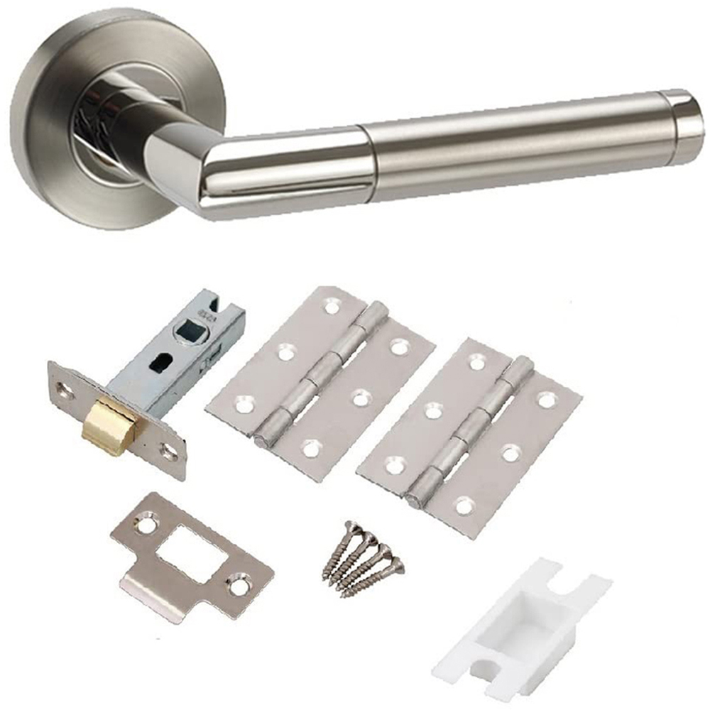 Golden Grace Dual Finish Mitred Door Handles Set Image 1