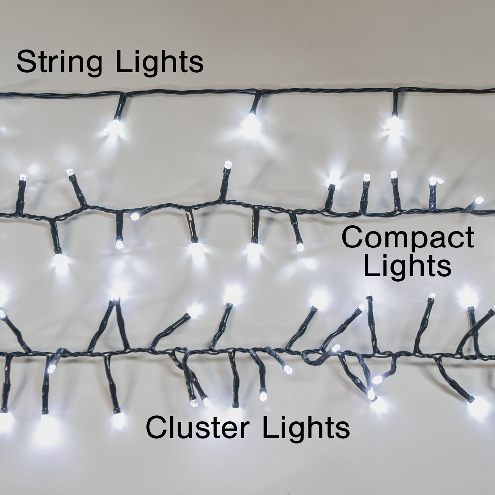 The Christmas Centre 2000 White LED Multifunction Green Cable Cluster Light 30m Image 6