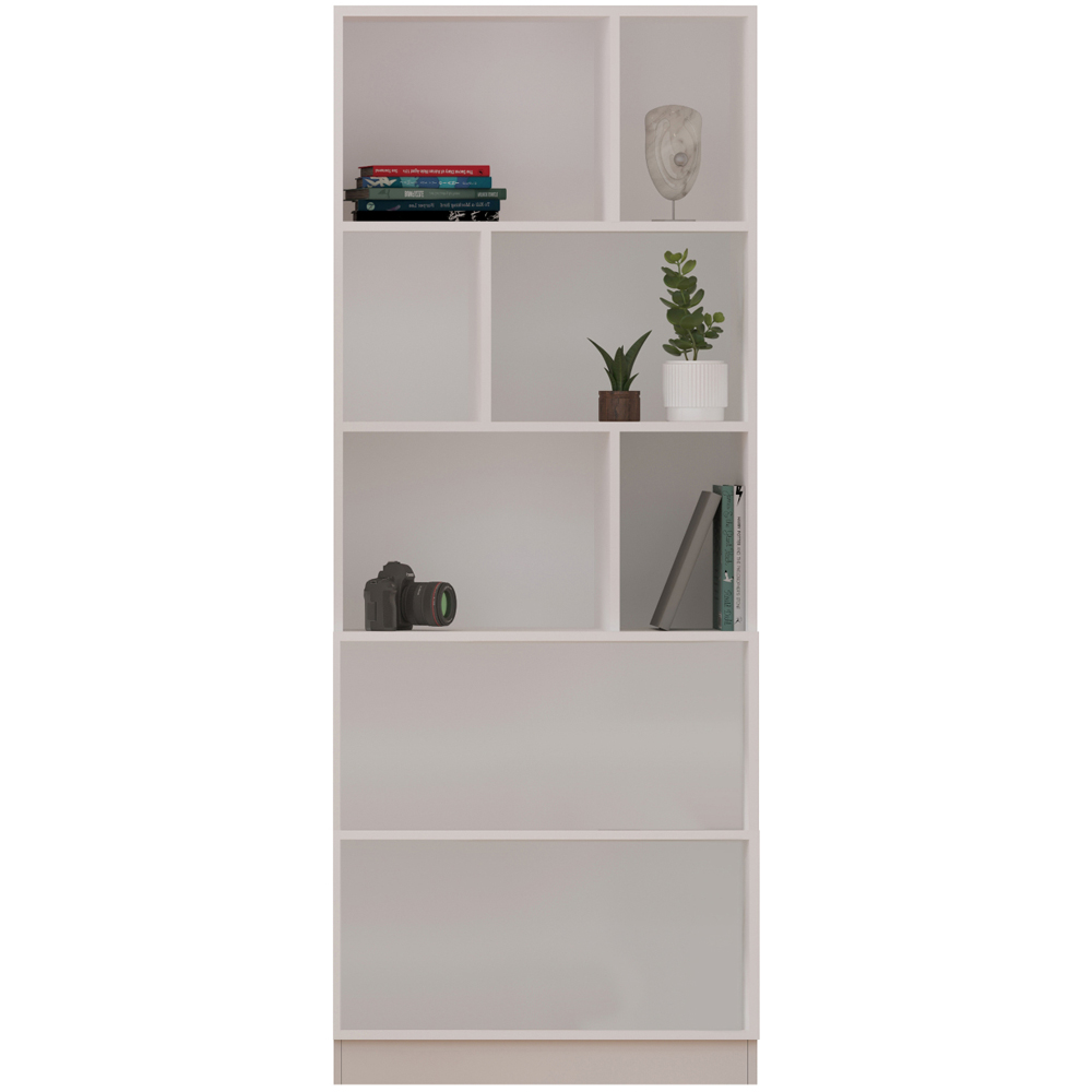 Evu Giselle 2 Door 6 Shelf White Bookcase Image 3