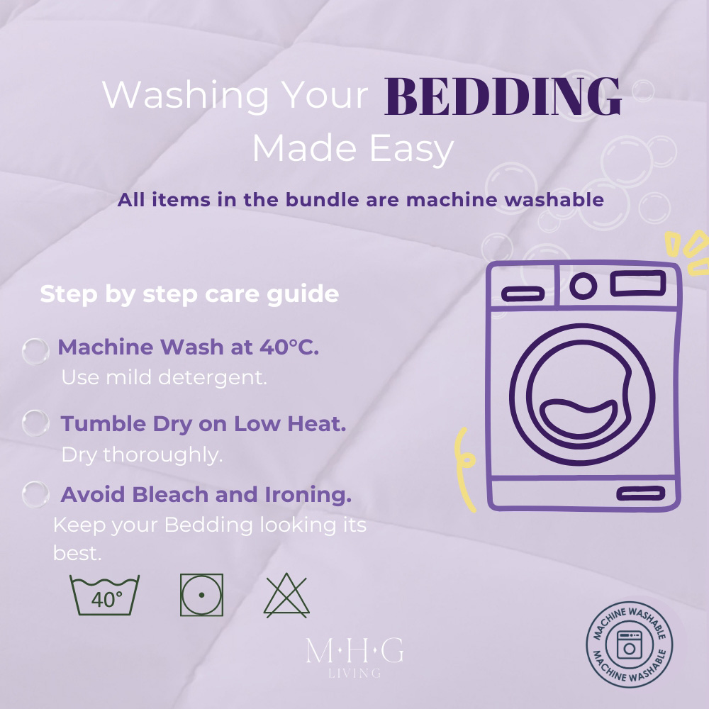 MHG Living Small Double White All Season Student Bedding Bundle 10.5 Tog Image 9