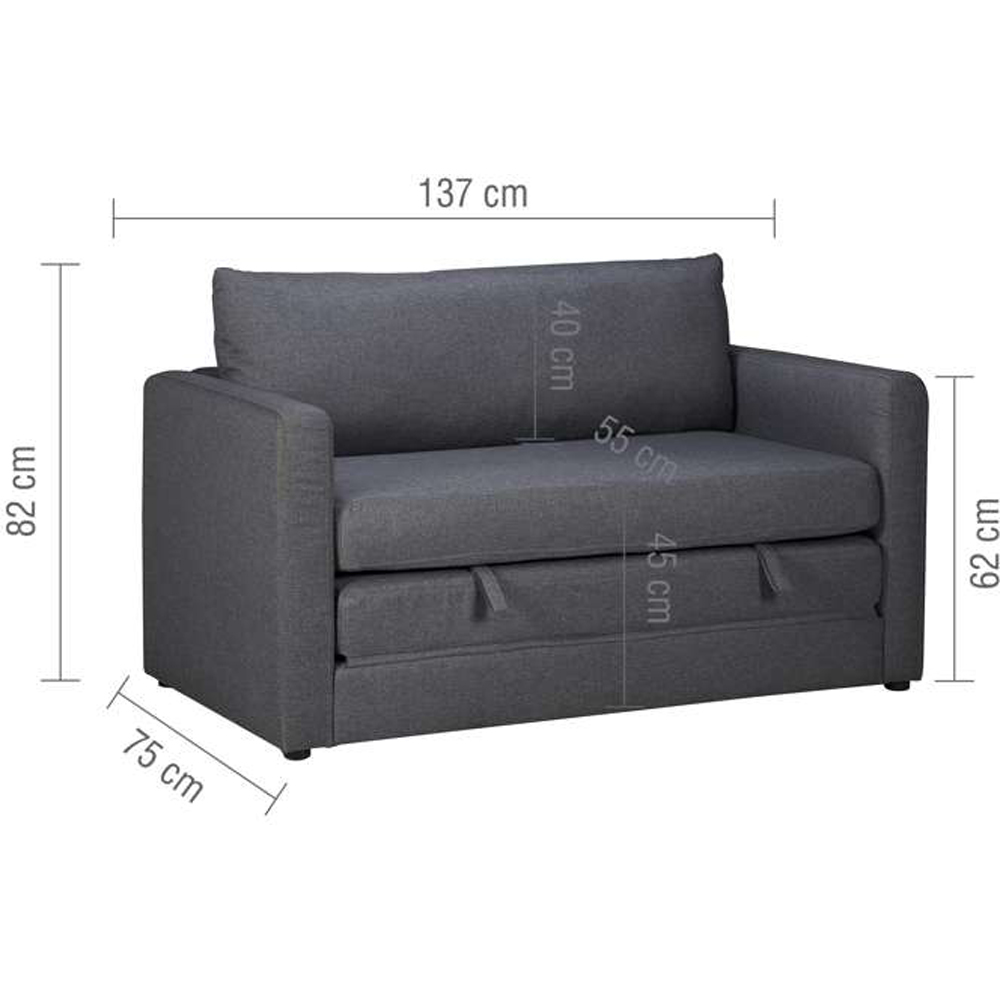 Birlea Eli 2 Seater Grey Fold Out Sofa Bed Image 8