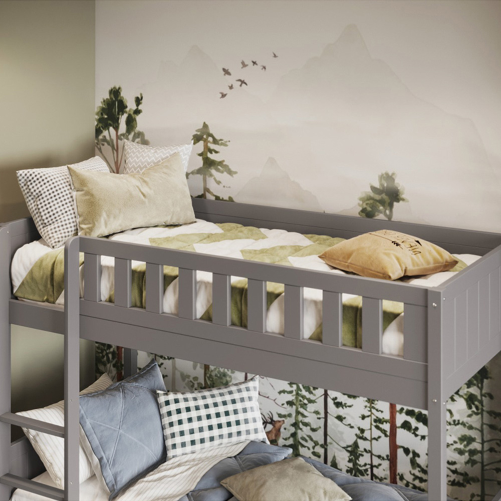 Flair Bea 2 Sleeper Grey Shorty Bunk Bed with Trundle Image 2