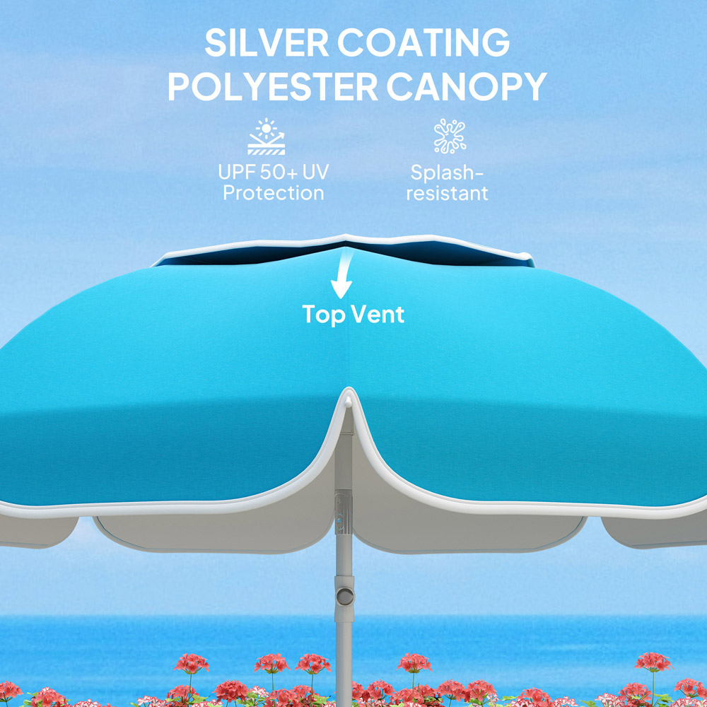 Outsunny Blue Tilting Portable Parasol 1.8m Image 8