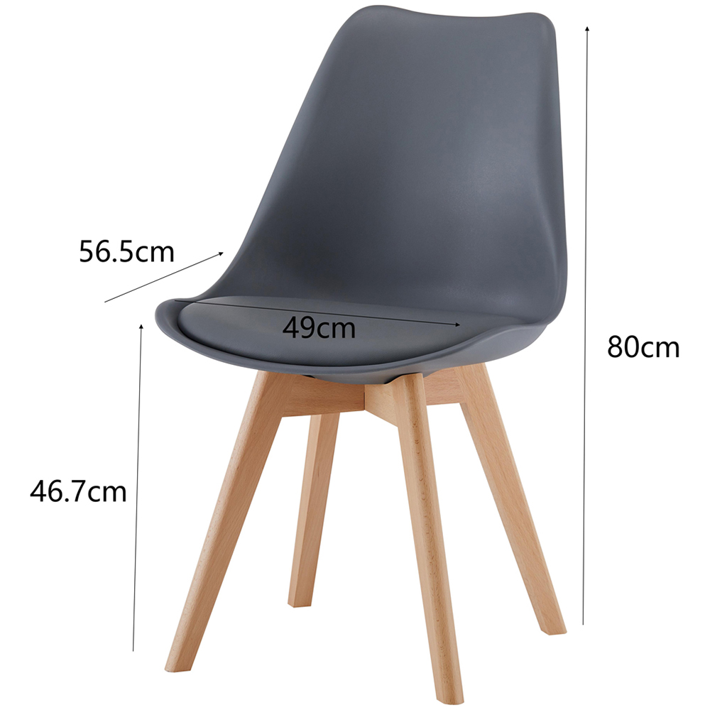 Comfy Living 4 Seater Rectangular Dining Set White and Grey Image 3