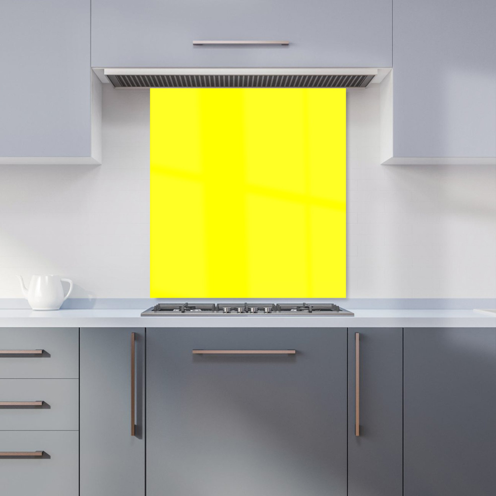 Warren Reed Designer Sunshine Yellow Glass Kitchen Splashback 65 x 70cm Image 1