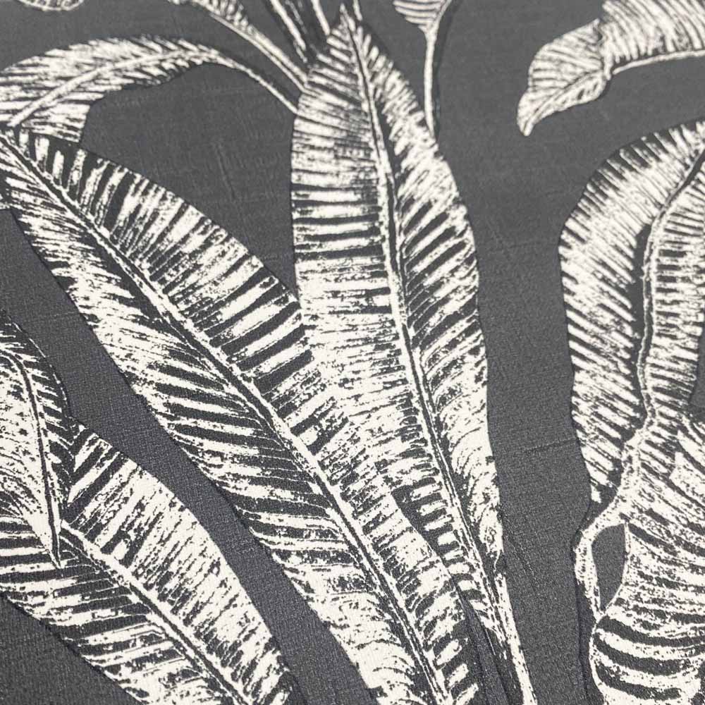 Muriva Sansa Leaf Black Wallpaper Image 3