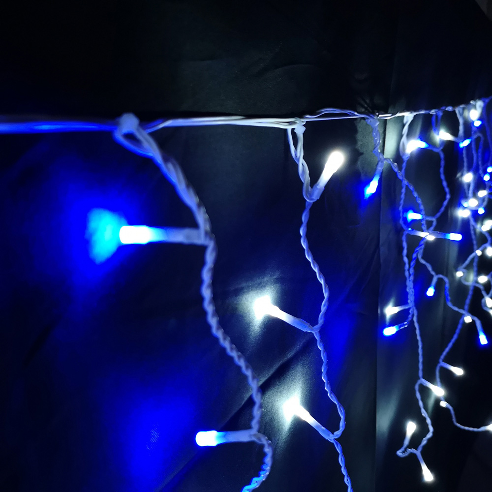 Premier IcicleBrights 640 Blue and White LED Multi-Function White Cable Icicle Light 16m Image 3