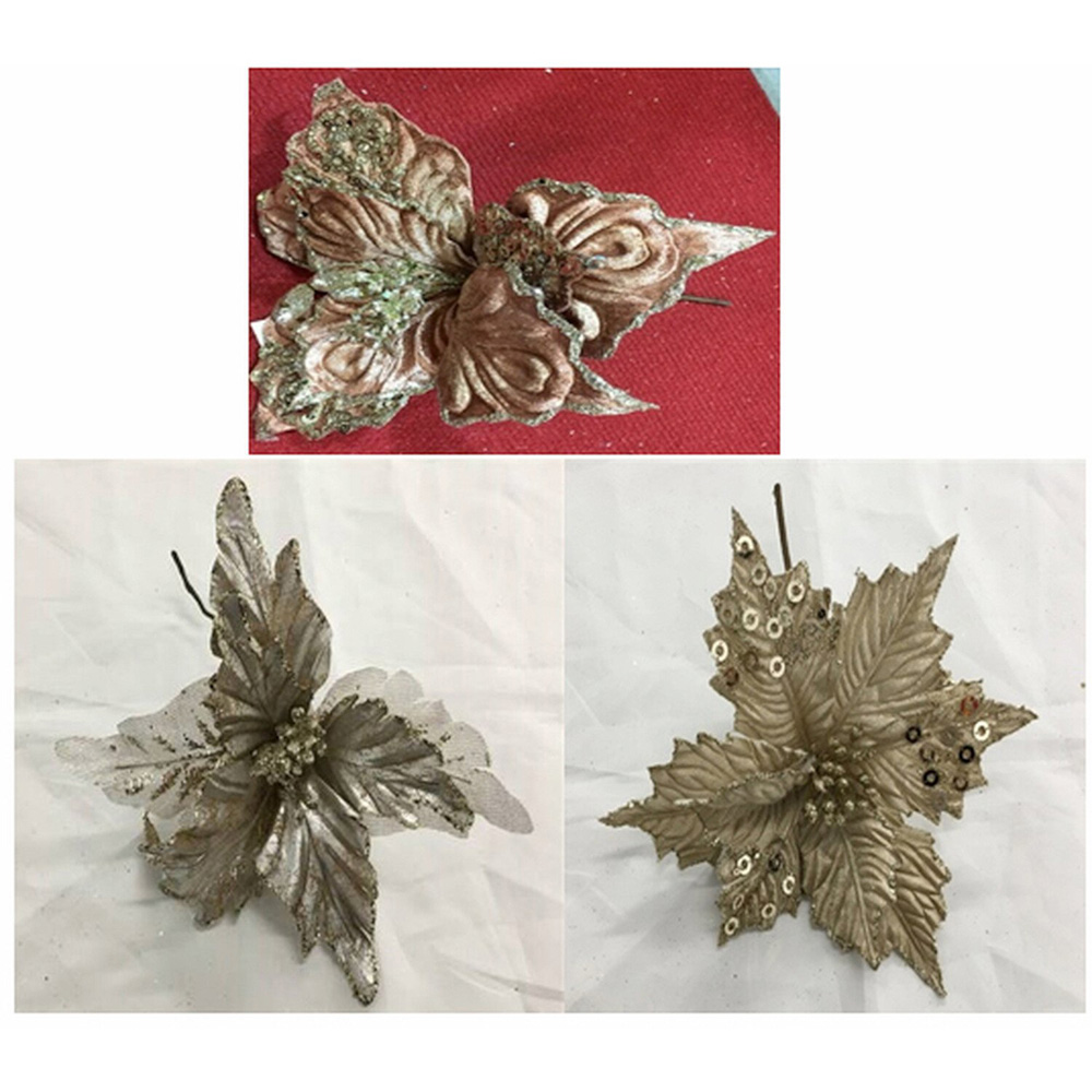 Champagne Gold Flower Pick - Gold Image 2