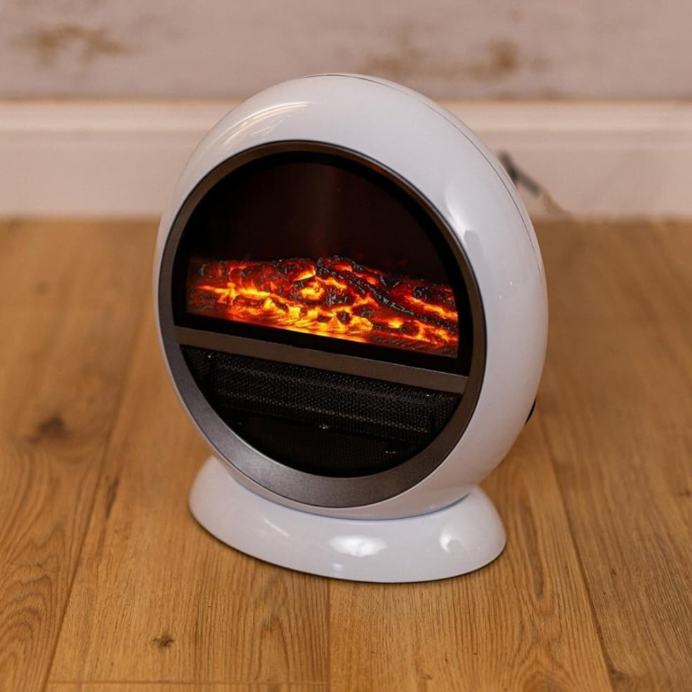 Marco Paul White Ceramic Electric Fire Home Heater Fan with Flame Effect 1500W Image 4