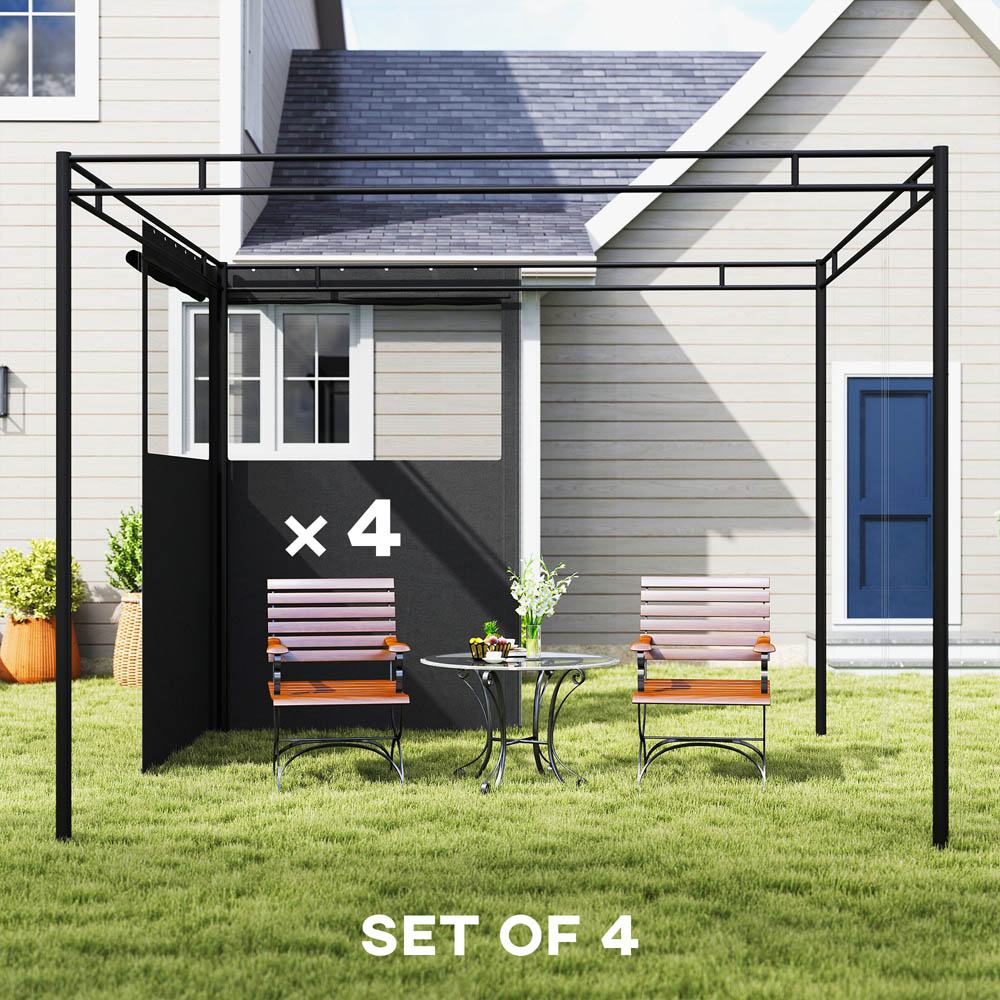 Outsunny 3 x 3m Dark Grey Gazebo Replacement Curtain 4 Pack Image 5