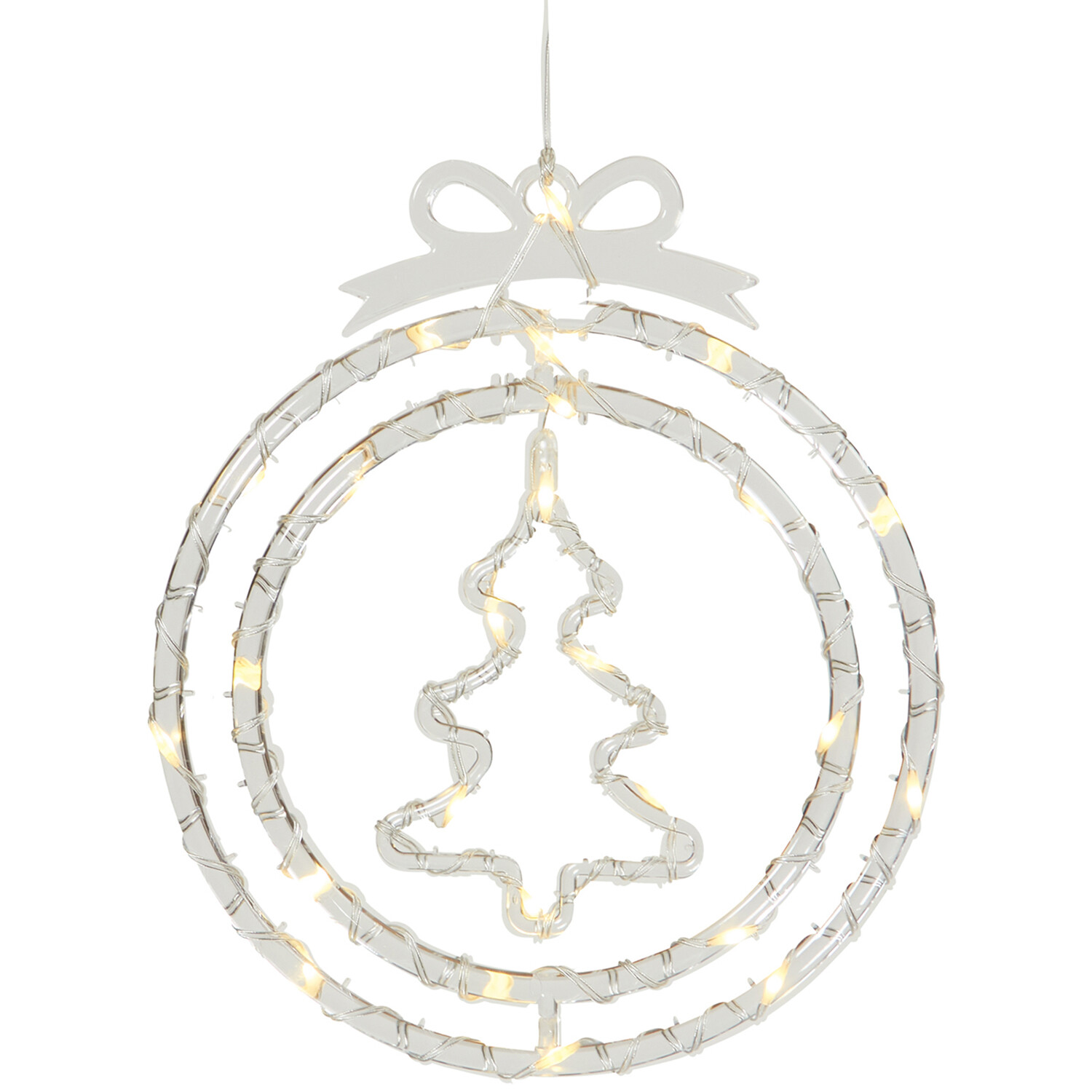 Christmas Tree and Bows LED Curtain Light - White Image 3