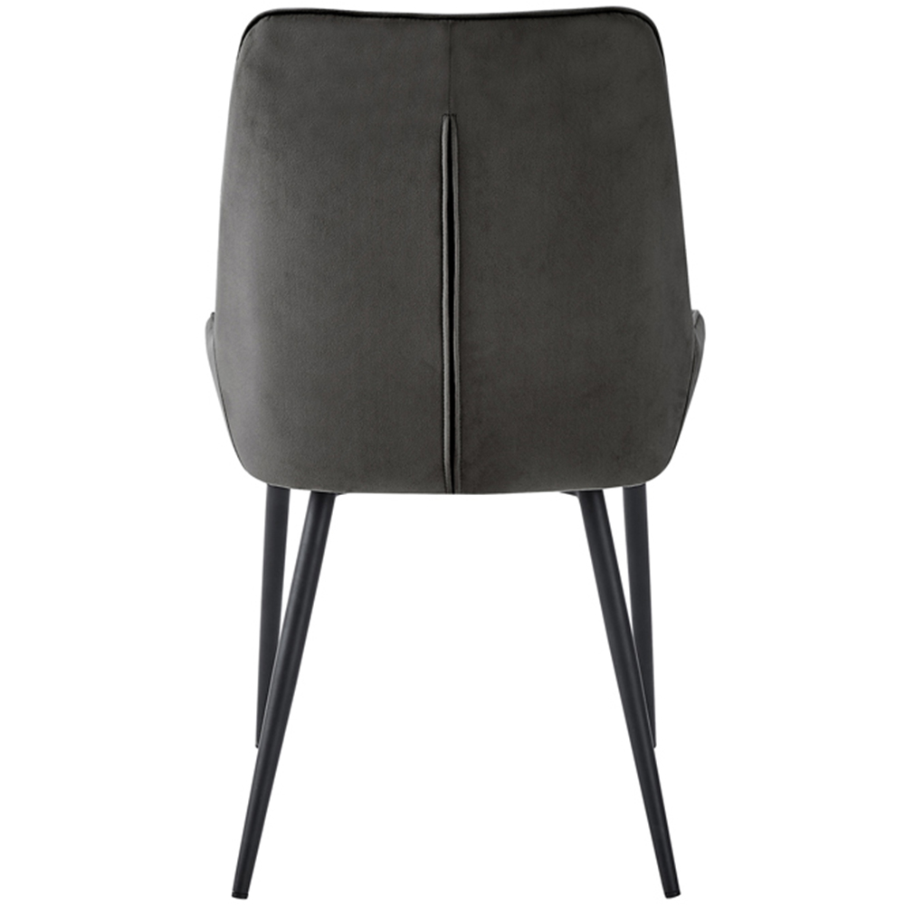 Baumhaus Signature Set of 2 Grey Velvet Dining Chair Image 5