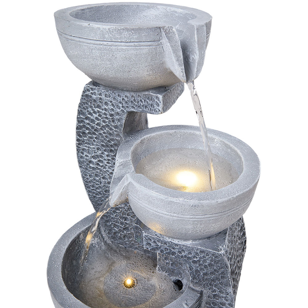 Living and Home 3 Tier Solar Powered LED Light Water Fountain Image 4
