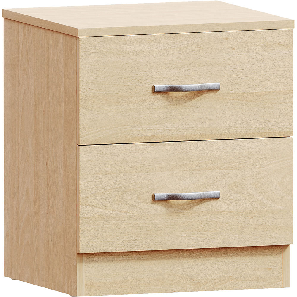 Vida Designs Riano 2 Drawer Pine Bedside Table Image 2